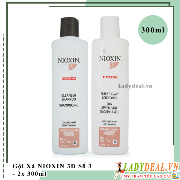 Cặp Gội Xả Chống Rụng Kích Thích Mọc Tóc Nioxin Số 3 - 300ml