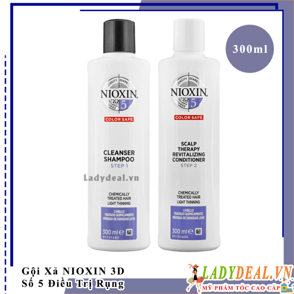 Cặp Gội Xả Chống Rụng Kích Thích Mọc Tóc Nioxin Số 5 - 300ml x2