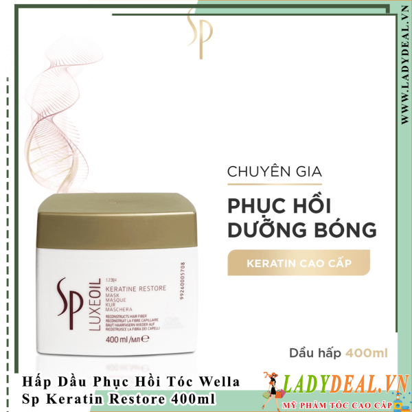 Hấp Dầu Phục Hồi Tóc Hư Tổn Wella Sp Keratin Restore Mask | Chính Hãng - 400ml