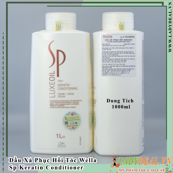 Dầu Xả Phục Hồi Tóc Hư Tổn Wella Sp Keratin Conditioner | Chính Hãng - 1000ml