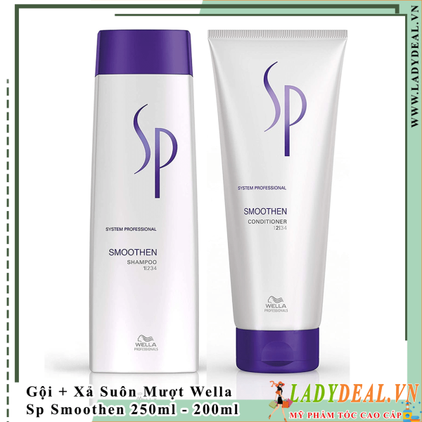 Cặp Gội Xả Suôn Mượt Wella Sp Smoothen 250ml - 200ml