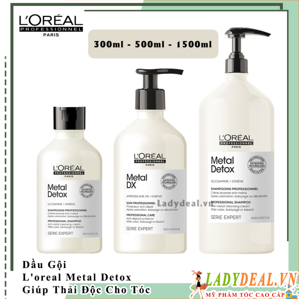 Dầu Gội L'oreal Metal Detox Giúp Thải Độc Cho Tóc 300ml - 1500ml