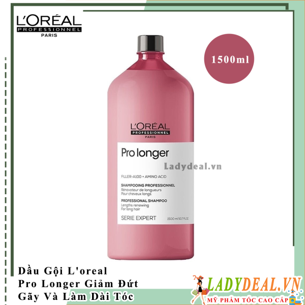 Dầu Gội L'oreal Pro Longer Giảm Đứt Gãy và Làm Dài Tóc Chính Hãng 1500ml