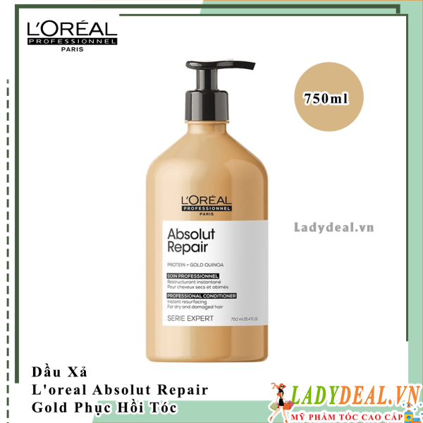 Dầu Xã L'oreal Absolut Repair Gold Phục Hồi Tóc Hư Tổn 750ml