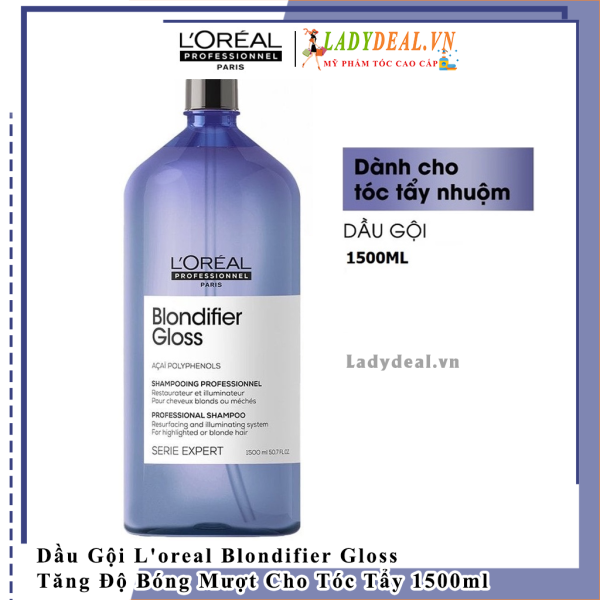 Dầu Gội L'oreal Blondifier Gloss Tăng Độ Bóng Mượt Cho Tóc Tẩy 1500ml