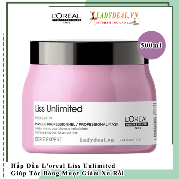 Hấp Dầu L'oreal Liss Unlimited Giúp Tóc Mềm Mượt Giảm Xơ Rối 500ml