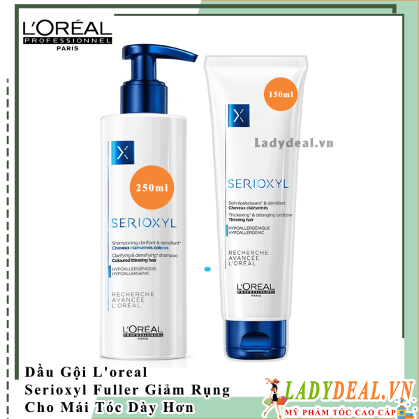 Dầu Gội Xã Serioxyl Fuller Loreal Cho Mái Tóc Dày Hơn Ngay Lập Tức 250ml - 150ml