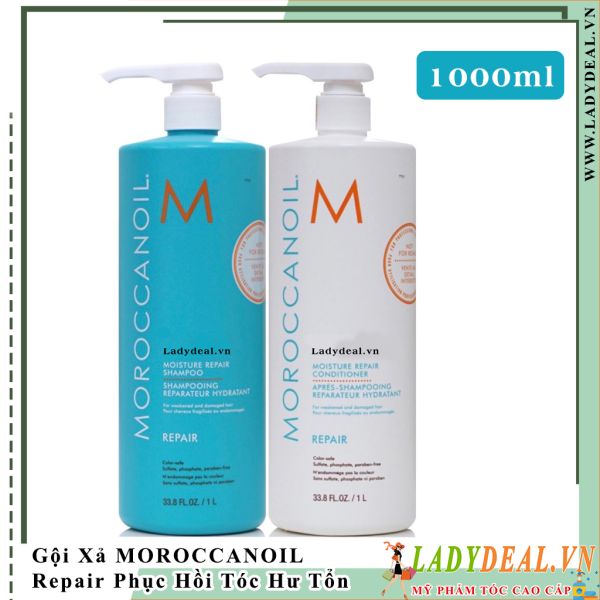 Cặp Gội Xả Phục Hồi Tóc Hư Tổn Moroccanoil Repair Chính Hãng 1000ml