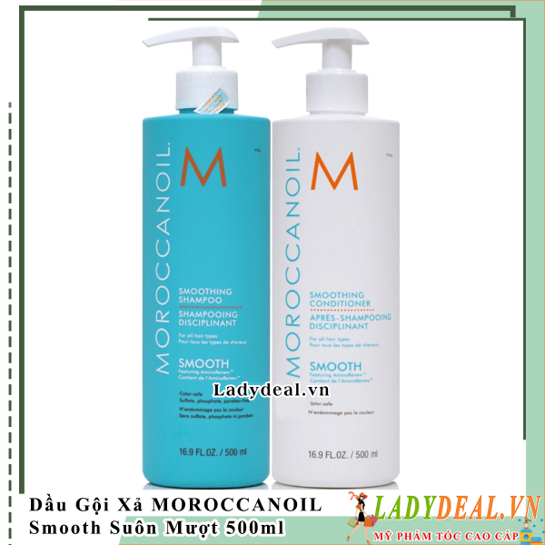 Cặp Dầu Gội Xả Suôn Mượt Moroccanoil Smooth | Chính Hãng - 500ml