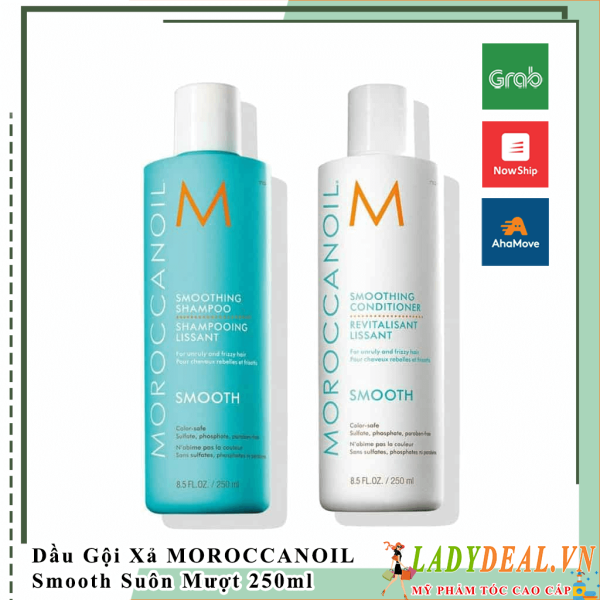 Cặp Dầu Gội Xả Suôn Mượt Moroccanoil Smooth | Chính Hãng - 250ml