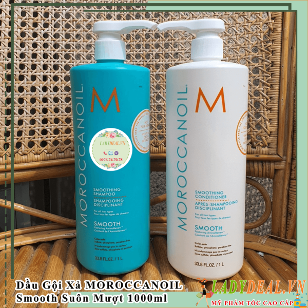 Cặp Dầu Gội Xả Suôn Mượt Moroccanoil Smooth | Chính Hãng - 1000ml