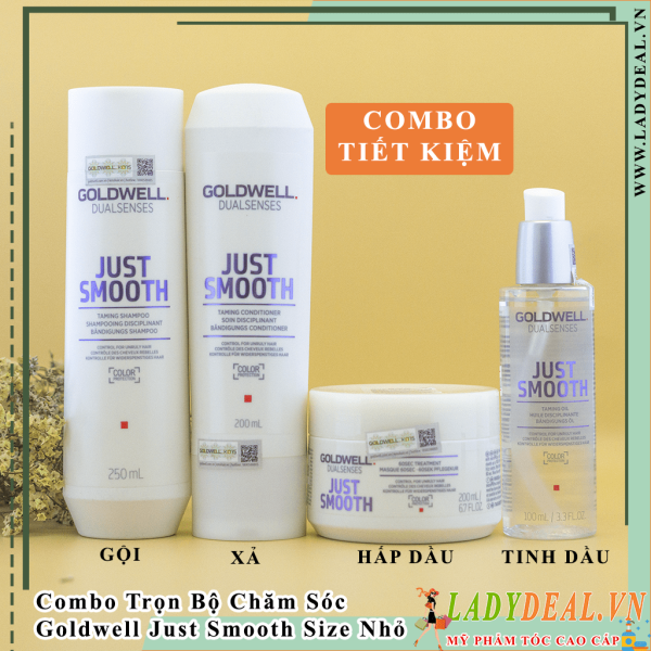 Combo Bộ Gội Xả Hấp Dầu Và Tinh Dầu Suôn Mượt Just Smooth Size Nhỏ