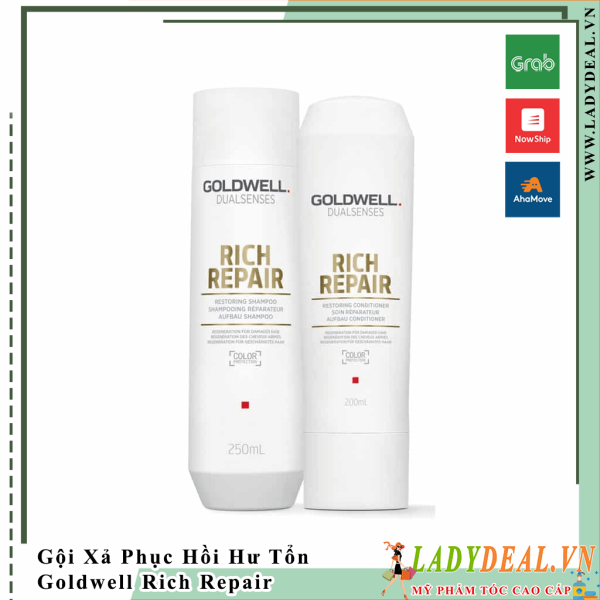 Cặp Gội Xả Phục Hồi Tóc Goldwell Rich Repair 250ml - 200ml