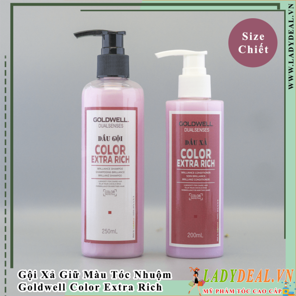 Cặp Gội Xả Giữ Màu Tóc Nhuộm Goldwell Color Extra Rich | Share / Chiết - 250ml - 200ml