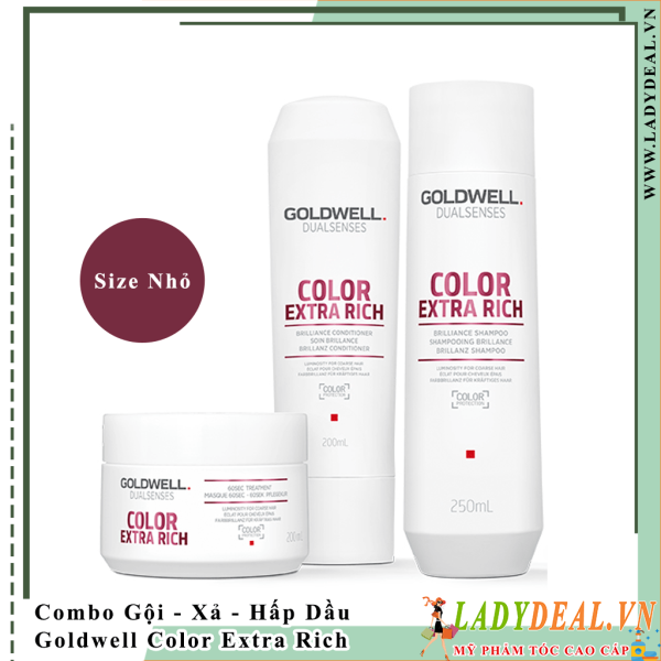 Combo Bộ Gội Xả Và Hấp Dầu Giữ Màu Goldwell Color Extra Rich Size Nhỏ