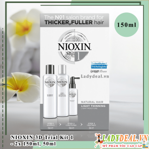 Bộ Dầu Gội Nioxin 3D Trialkit Số 1 Chống Rụng Tóc  150ml - 300ml