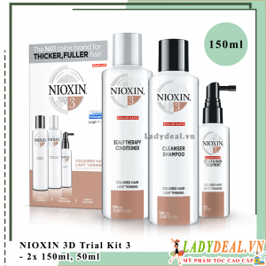 Bộ Dầu Gội Nioxin 3D Trialkit Số 3 Chống Rụng Tóc 150ml - 300ml