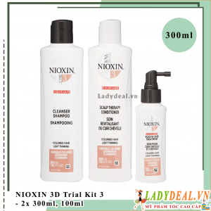 Bộ Dầu Gội Nioxin 3D Trialkit Số 3 Chống Rụng Tóc 300ml