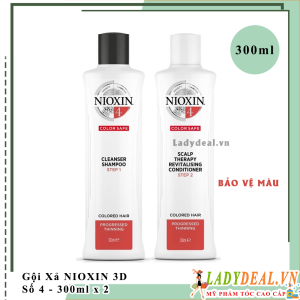 Cặp Gội Xả Chống Rụng Kích Thích Mọc Tóc Nioxin Số 4 - 300ml x2