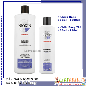 Dầu Gội Chống Rụng Kích Thích Mọc Tóc Nioxin Số 5 - 300ml - 1000ml