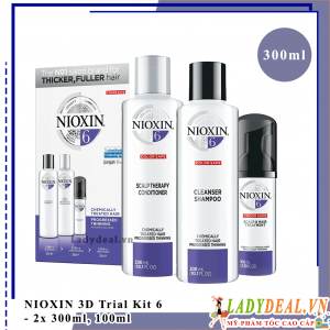 Bộ Dầu Gội Nioxin 3D Trialkit Số 6 Chống Rụng Tóc 300ml