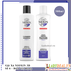 Dầu Gội Xả Chống Rụng Kích Thích Mọc Tóc Nioxin Số 6 - 300ml - 1000ml