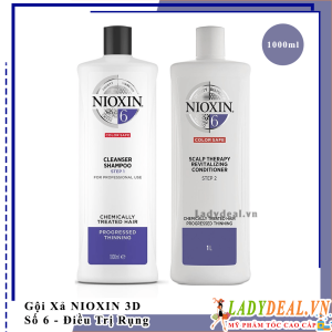 Cặp Gội Xả Chống Rụng Kích Thích Mọc Tóc Nioxin Số 6 - 1000ml