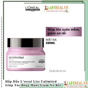 Hấp Dầu L'oreal Liss Unlimited Giúp Tóc Mềm Mượt Giảm Xơ Rối 250ml