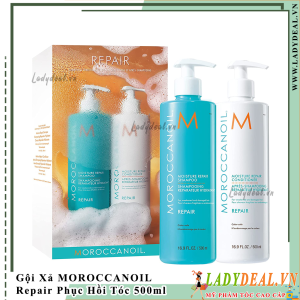 Cặp Dầu Gội Xả Phục Hồi Tóc Hư Tổn Moroccanoil Repair Chính Hãng 500ml