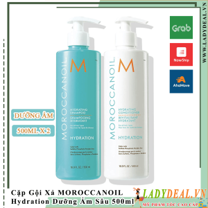 Cặp Gội Xả Dưỡng Ẩm Moroccanoil Hydration| Chính Hãng - 500ml