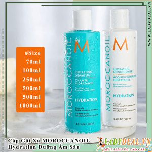 Dầu Gội Xả Dưỡng Ẩm Moroccanoil Hydration Đủ Size 250ml - 500ml - 1000ml