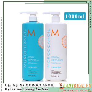 Cặp Dầu Gội - Xả Dưỡng Ẩm Moroccanoil Hydration | Chính Hãng - 1000ml