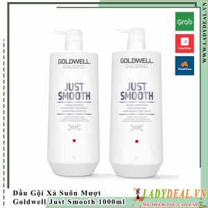 Cặp Gội Xả Suôn Mượt Goldwell Just Smooth 1000ml