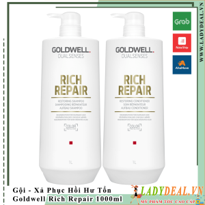 Cặp Gội Xả Phục Hồi Tóc Goldwell Rich Repair 1000ml