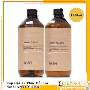 Cặp Gội Xã  Phục Hồi Tóc Nashi Argan Classis Chính Hãng 1000ml